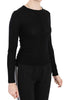 Crew Neck Sweater Black Wool Cardigan Blouse