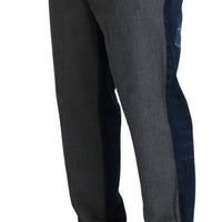 Gray Dress Blue Denim Trousers Cotton Pants