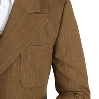 Wool Brown Formal Slim fit Jacket Blazer