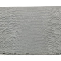 Gray Lizard Skin Crossbody Crystal Leather Purse