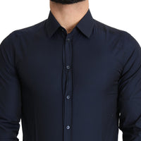 Navy Blue Dress Formal Slim Cotton Shirt