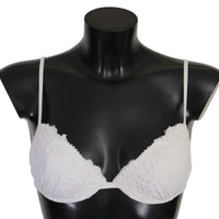 White Nylon Lace Push Up Bra Underwear