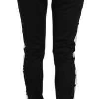 Black Drawstring Trackpants Logo Pants