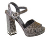 Silver Leopard Lurex Keira Sandals Shoes