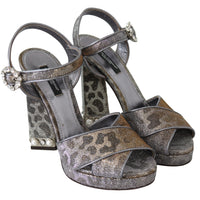 Silver Leopard Lurex Keira Sandals Shoes