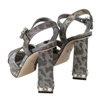 Silver Leopard Lurex Keira Sandals Shoes