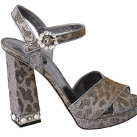 Silver Leopard Lurex Keira Sandals Shoes