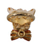 Gold Brass Resin Beige Dog Pet Branded Accessory Ring