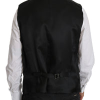 Black Wool Two Piece Vest Jacket Blazer