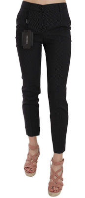 Polka Dot Slim Capri Trousers Tapered Pants