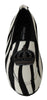 Black White Zebra Leather Crown Slippers Loafers Shoes