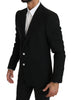 Black Slim Fit Jacket Coat Wool Blazer