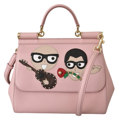 Pink Leather #dgfamily Borse Satchel Hand SICILY Bag