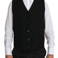 Black Waistcoat Formal Gilet Wool Vest