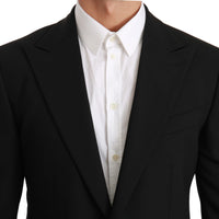 Black Solid Wool Stretch MARTINI Blazer