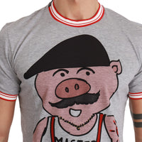 Gray Cotton Top 2019 Year of the Pig T-shirt