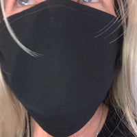 Black Stretchy Jersey Breathable Face Mask by Rebel, Made in USA