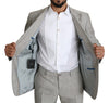 Gray Single Breasted 2 Piece Linen NAPOLI Suit