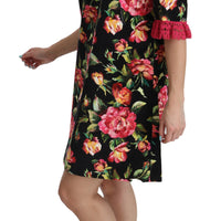 Floral Roses Cotton Stretch Shift Dress