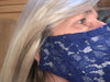 Royal Blue Lace Face Mask by Rebel, Made in USA