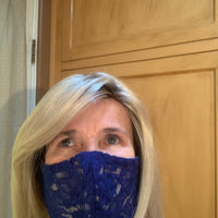 Royal Blue Lace Face Mask by Rebel, Made in USA