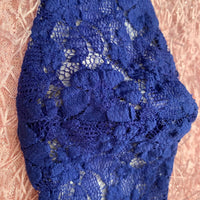 Royal Blue Lace Face Mask by Rebel, Made in USA