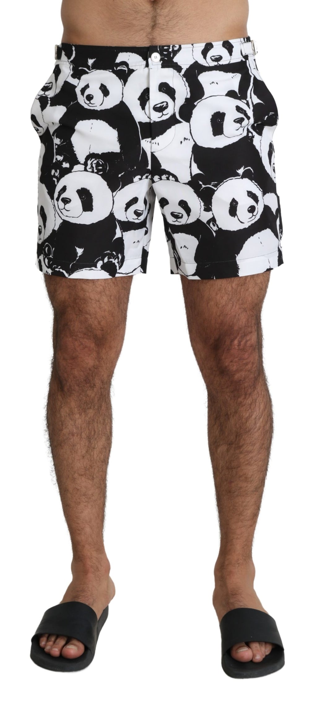 Black White Panda Beachwear Boxer Swimshorts