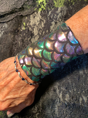 Mermaid Scales in Shimmering Colors Cuff Bracelet