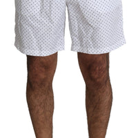 White Polka Beachwear Shorts Mens Swimshorts