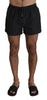 Black Polka Beachwear Shorts Mens Swimshorts