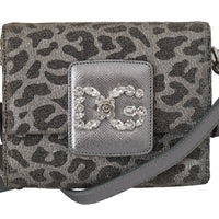 Gray Leopard #DG GIRLS Mini Cross Body Crystal Purse