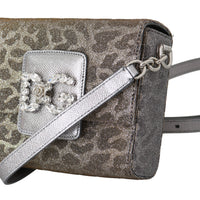 Gray Leopard #DG GIRLS Mini Cross Body Crystal Purse