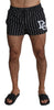 Black White Logo Beachwear Boxer Swimshorts