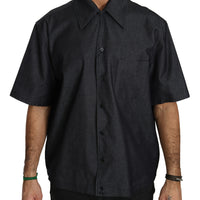 Black Short Sleeve Cotton Top Shirt