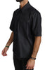 Black Short Sleeve Cotton Top Shirt