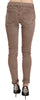 Brown Low Waist Slim Fit Skinny Pants