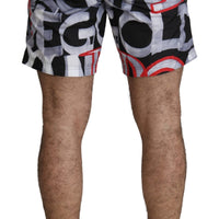 Multicolor Logo Beachwear Boxer Swimshorts