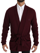 Maroon Crown Logo Robe Coat Mens Wrap Jacket