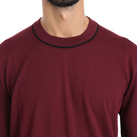 Wool Maroon DG Logo Crewneck Pullover Sweater