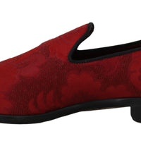 Red Jacquard Loafers Dress Formal Shoes