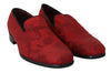 Red Jacquard Loafers Dress Formal Shoes