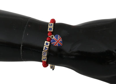 Blue and Red Beaded DG LOVES LONDON Flag Branded Bracelet