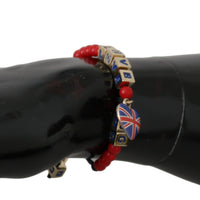Blue and Red Beaded DG LOVES LONDON Flag Branded Bracelet