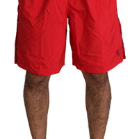 Red Beachwear Nylon Swimshorts Swimwear