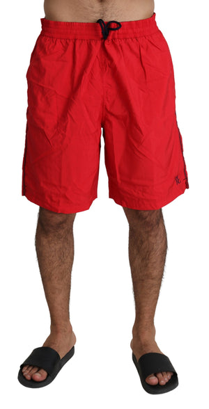 Red Beachwear Nylon Swimshorts Swimwear