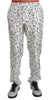 White Music Instruments Trouser Silk Pants