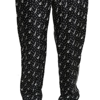 Silk Black Musical Instrument Trouser Pants