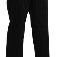 Black High Waist Straight Dress Trouser Pants