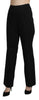 Black High Waist Straight Dress Trouser Pants