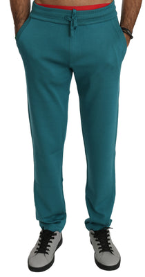 Silk Blue Sweatpants Trouser Sport Mens Pants